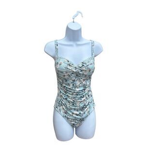 Nip Tuck Swim Boho Breeze Light Blue Printed Joanne Swimsuit Size 6